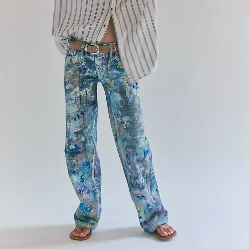 We The Free Tennessee Low-Rise Illusions Jeans Color Floral Canvas